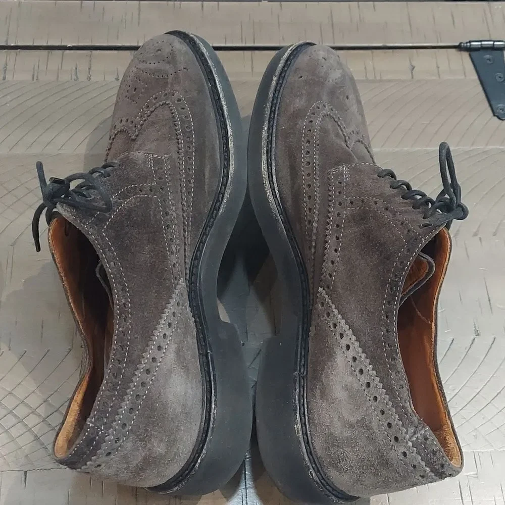 Aquatalia Greyish Brown Suede Derby Oxfords Shoes Sz 8.5